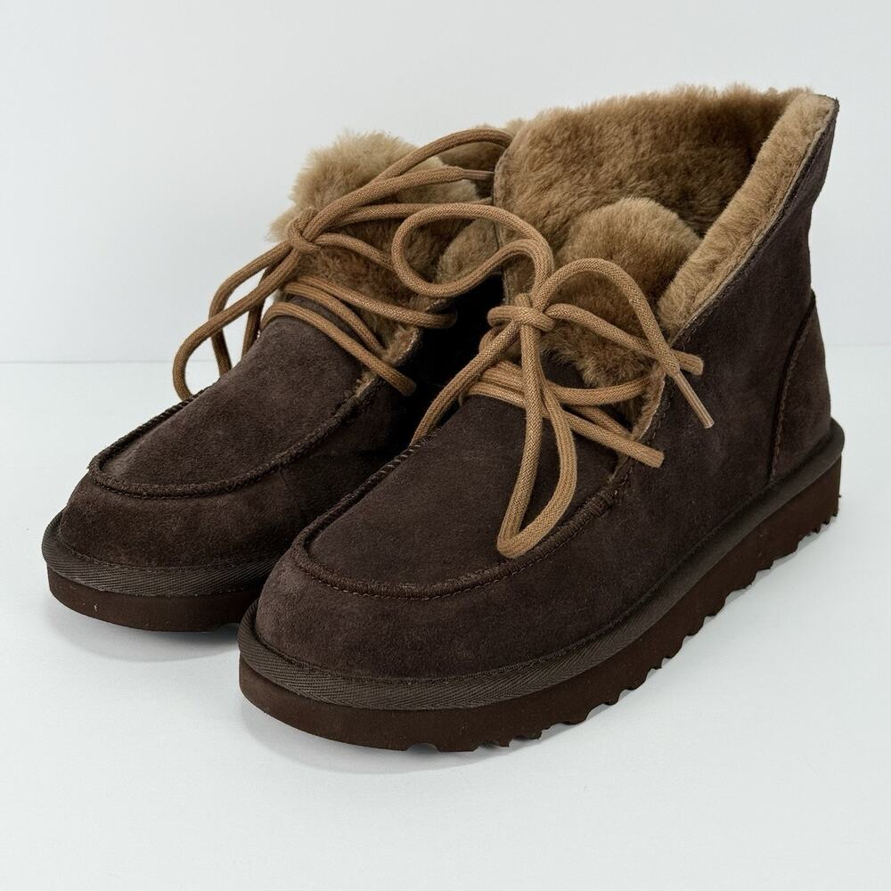 UGG Diara Wool Suede Ankle Boots Chukka Women’s Size 7 Brown Leather New